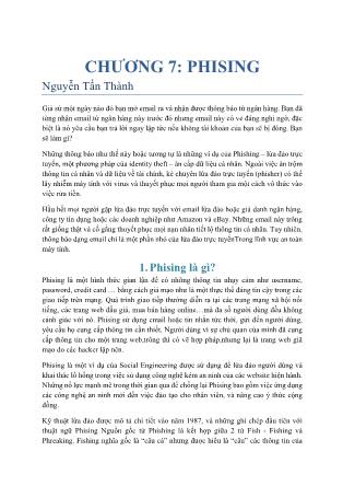 Giáo trình Bảo mật mạng - Chương 7: Phising - Nguyễn Tấn Thành