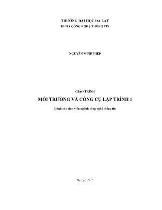 Giáo trình Môi trường và công cụ lập trình 1 - Chương 1: Ôn tập các lớp cơ sở