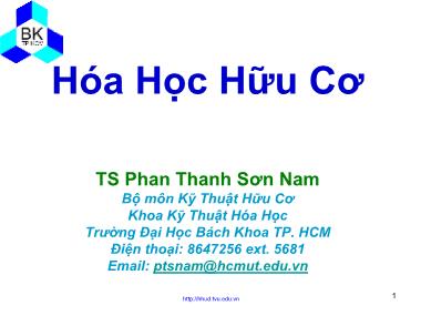 Bài giảng Hóa học hữu cơ - Chương 1: Đồng phân - Phan Thanh Sơn Nam