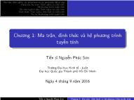Bài giảng Toán cao cấp - Chương 1: Ma trận, định thức và hệ phương trình - Nguyễn Phúc Sơn