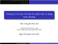 Bài giảng Toán cao cấp - Chương 3: Sơ lược về toán tử tuyến tính và dạng toàn phương - Nguyễn Phúc Sơn