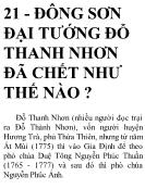 21 - Đông Sơn đại tướng Đỗ Thanh Nhơn đã chết như thế nào ?