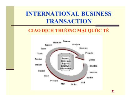 Bài giảng Giao dịch thương mại quốc tế