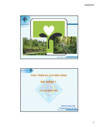 Bài giảng Phát triển du lịch bền vững - Huỳnh Văn Đà