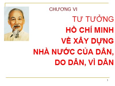 Bài giảng Tư tưởng Hồ Chí Minh - Chương 6: Tư tưởng Hồ Chí Minh về xây dựng nhà nước của dân, do dân, vì dân