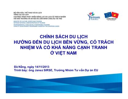 Chính sách du lịch hướng đến du lịch bền vững, có trách nhiệm và có khả năng cạnh tranh ở Việt Nam