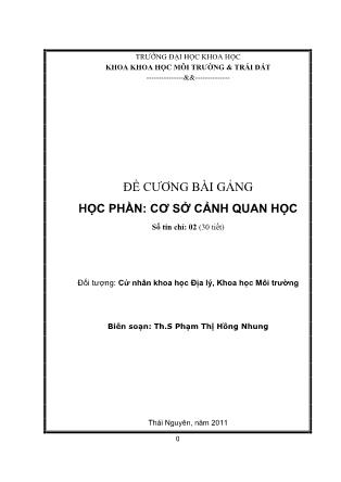 Giáo trình Cơ sở cảnh quan học - Phạm Thị Hồng Nhung