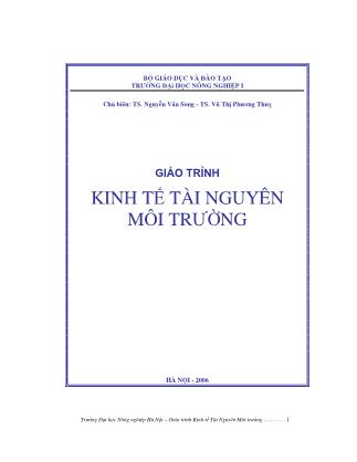 Giáo trình Kinh tế tài nguyên môi trường (Phần 1) - Nguyễn Văn Song