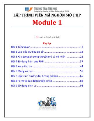 Giáo trình Lập trình viên mã nguồn mở PHP - Module 1