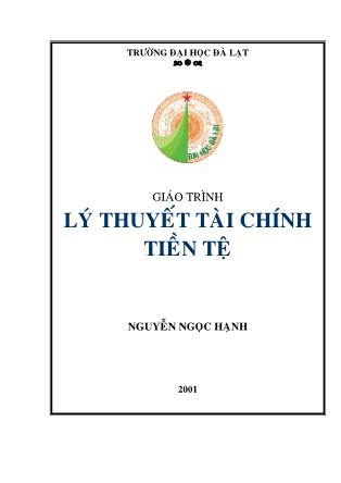 Giáo trình Lý thuyết tài chính tiền tệ (Phần 1) - Nguyễn Ngọc Hạnh