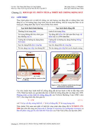 Giáo trình Phân tích ứng xử và thiết kế kết cấu bê tông cốt thép - Chương 13: Khái quát phân tích và thiết kế chống động đất