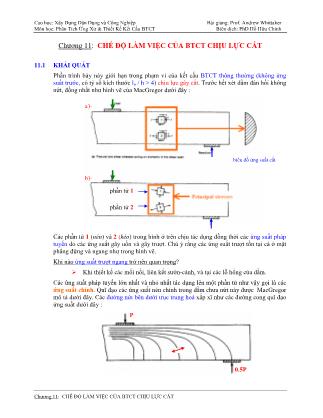 Giáo trình Phân tích ứng xử và thiết kế kết cấu bê tông cốt thép - Chương 11: Chế độ làm việc của bê tông cốt thép chịu lực cắt