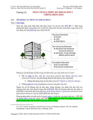 Giáo trình Phân tích ứng xử và thiết kế kết cấu bê tông cốt thép - Chương 14: Phân tích và thiết kế khung bê tông cốt thép chống động đất