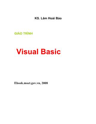 Giáo trình Visual Basic (Phần 1) - Lâm Hoài Bảo