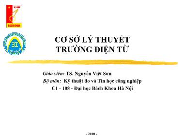 Bài giảng Cơ sở lý thuyết trường điện từ - Nguyễn Việt Sơn