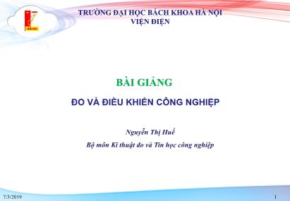 Bài giảng Hệ thống đo và điều khiển công nghệ - Chương 5: Cơ sở kĩ thuật truyền tin công nghiệp - Nguyễn Thị Huế (Tiếp)