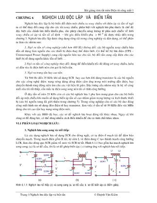 Bài tóm tắt môn Điện tử công suất 1 - Chương 6: Nghịch lưu độc lập và biến tần