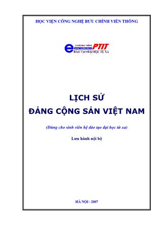 Giáo trình Lịch sử Đảng Cộng sản Việt Nam - Trần Thị Minh Tuyết