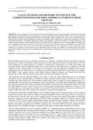 A lean six sigma framework to enhance the competitiveness for smes, empirical evidence from vietnam