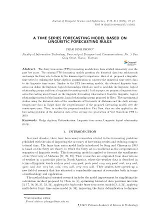 A time series forecasting model based on linguistic forecasting rules