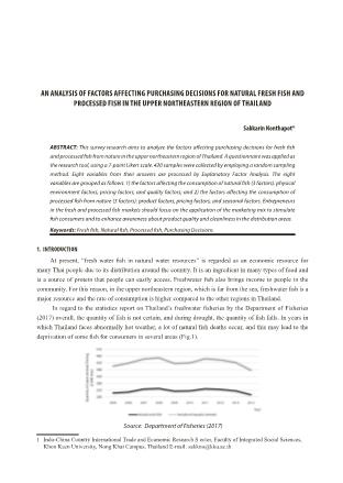 An analysis of factors affecting purchasing decisions for natural fresh fish and processed fish in the upper northeastern region of thailand