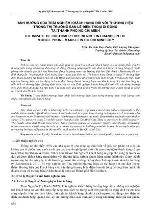 Ảnh hưởng của trải nghiệm khách hàng đối với thương hiệu trong thị trường bán lẻ điện thoại di động tại Thành phố Hồ Chí Minh