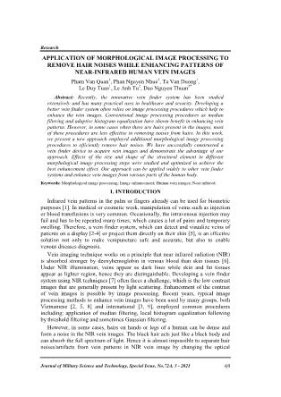 Application of morphological image processing to remove hair noises while enhancing patterns of near-infrared human vein images