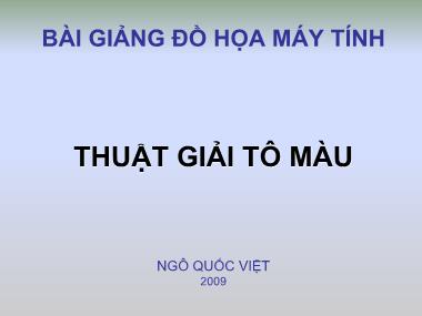 Bài giảng Đồ họa máy tính - Thuật giải tô màu - Ngô Quốc Việt