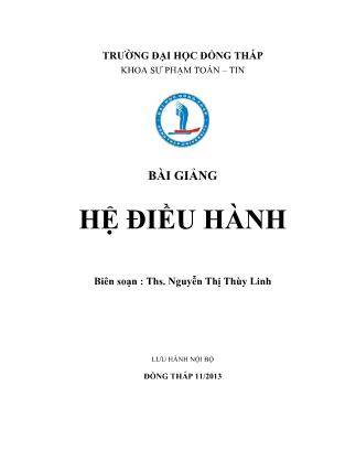 Bài giảng Hệ điều hành - Nguyễn Thị Thùy Linh