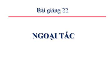 Bài giảng Kinh tế học - Bài giảng 22: Ngoại tác