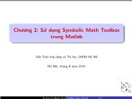 Bài giảng Lập trình Matlab - Chương 2: Sử dụng Symbolic Math Toolbox trong Matlab
