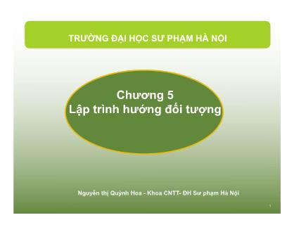 Bài giảng Lập trình trang web động - Chương 5: Lập trình hướng đối tượng - Nguyễn Thị Quỳnh Hoa