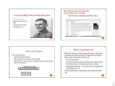 Bài giảng Ôtômát và ngôn ngữ hình thức - Chương 5: Máy Turing