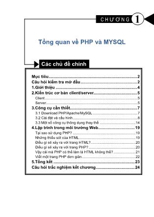 Bài giảng PHP và MySQL - Chương 1: Tổng quan về PHP và MySQL