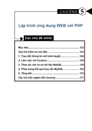 Bài giảng PHP và MySQL - Chương 5: Lập trình ứng dụng WEB với PHP