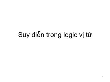 Bài giảng Trí tuệ nhân tạo - Chương 3c: Suy diễn trong logic vị từ - Lý Anh Tuấn