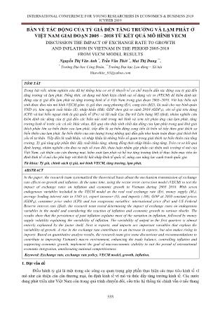 Bàn về tác động của tỷ giá đến tăng trưởng và lạm phát ở Việt Nam giai đoạn 2005 – 2018 từ kết quả mô hình VECM