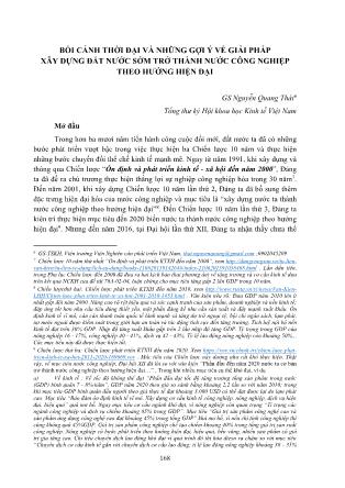 Bối cảnh thời đại và những gợi ý về giải pháp xây dựng đất nước sớm trở thành nước công nghiệp theo hướng hiện đại