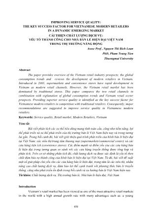 Cải thiện chất lượng dịch vụ: Yếu tố thành công cho nhà bán lẻ hiện đại Việt Nam trong thị trường năng động