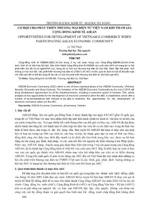 Cơ hội cho phát triển thương mại điện tử Việt Nam khi tham gia cộng đồng kinh tế ASEAN