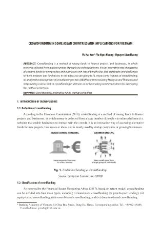 Crowdfunding in some asean countries and implications for Vietnam