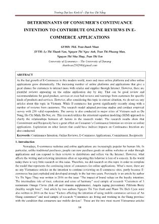 Determinants of consumer’s continuance intention to contribute online reviews in ecommerce applications