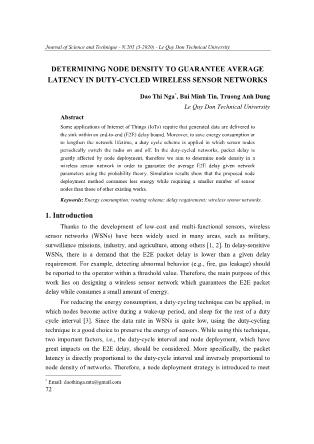 Determining node density to guarantee average latency in duty-cycled wireless sensor networks