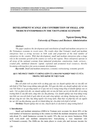 Development scanle and contribution of small and medium enterprises in the vietnamese economy