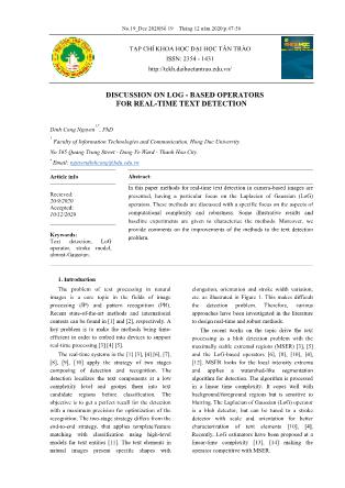 Discussion on log - Based operators for real-time text detection