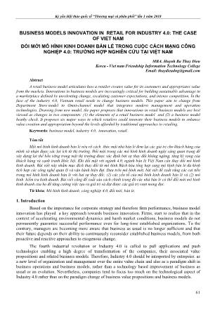 Đổi mới mô hình kinh doanh bán lẻ trong cuộc cách mạng công nghiệp 4.0: Trường hợp nghiên cứu tại Việt Nam