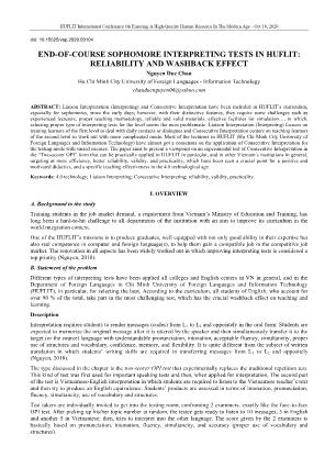 End-of-course sophomore interpreting tests in huflit: Reliability and washback effect