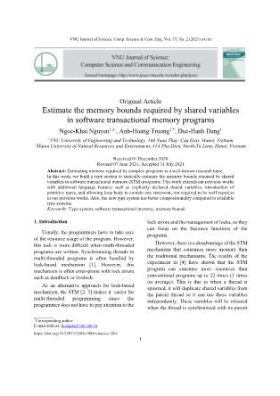 Estimate the memory bounds required by shared variables in software transactional memory programs