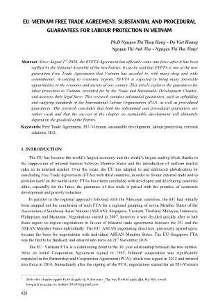 Eu–vietnam free trade agreement: Substantial and procedural guarantees for labour protection in vietnam