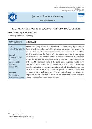 Factors affecting tax structure in developing countries